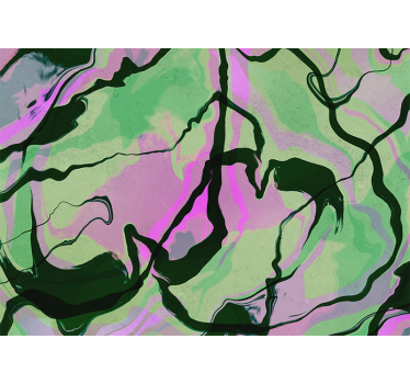 Mural de parede abstrato com composição de formas orgânicas - TenStickers