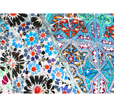 Mural de parede padrões e texturas mosaicos intrincados - TenStickers