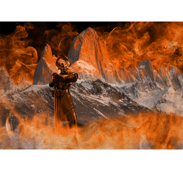Mural de parede fantasía paisagem flamejante dramática - TenStickers