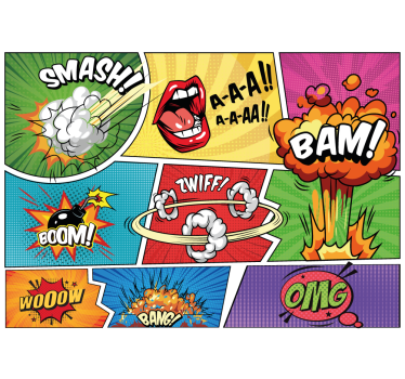 Mural de parede de arte urbana ação de quadrinhos - TenStickers
