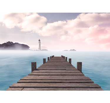 Fotomurais de paisagens caminho do farol à beira-mar - TenStickers