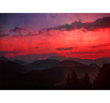 Mural de parede montanha pôr do sol dramático - TenStickers