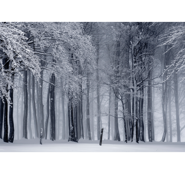 Mural de parede bosques paisagem de árvores nevadas - TenStickers