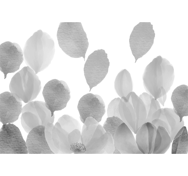 Mural de parede papoilas com design de folhas elegantes - TenStickers