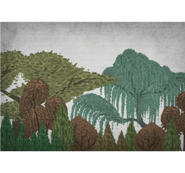 Mural de parede natureza paisagem de folhagens vibrantes - TenStickers