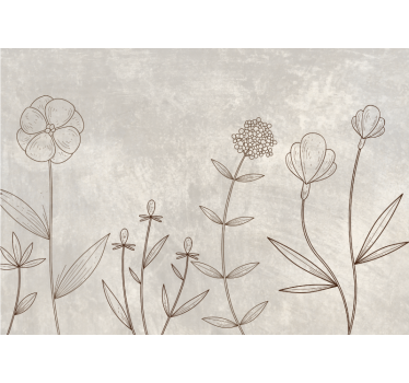 Fotomurais plantas e flores Prado nebuloso de estilo escandinavo - TenStickers