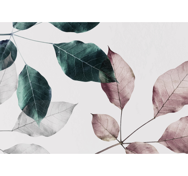 Mural de parede natureza elementos de folhas elegantes - TenStickers