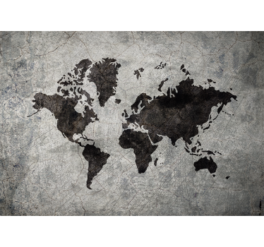 Mural de parede mapa mundial silhueta - TenStickers
