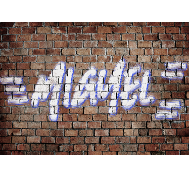 Mural de parede juvenil tijolos graffiti com nome - TenStickers