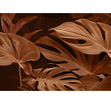 mural de parede terracota folhas grandes e densas - TenStickers