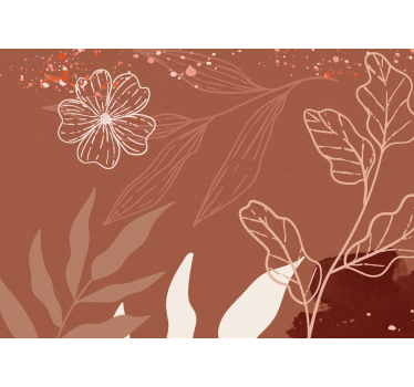 mural de parede terracota design minimalista de folhas - TenStickers