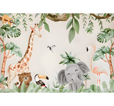 Mural de parede animais savana infantil - TenStickers