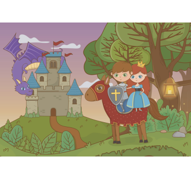 Mural de parede infantil conto de são jorge - TenStickers