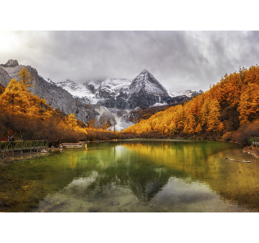 Fotomural lago das montanhas - TenStickers