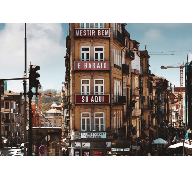 Fotomural decorativo de cidades Rua do Porto - TenStickers