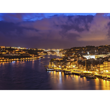 Mural de parede cidades e países Noite do Porto - TenStickers