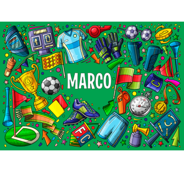 Fotomurais de Parede Paixão por futebol com nome - TenStickers