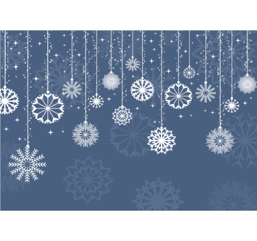 Mural de parede Natal flocos de neve caindo - TenStickers