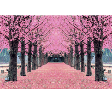 Fotomurais paisagistícos Enorme fotomural vinílico de árvore rosa - TenStickers