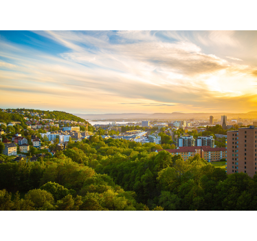 Fotomurais cidades e países vista da paisagem urbana - TenStickers