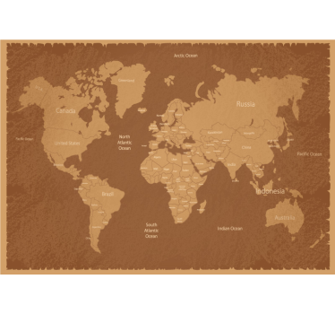 Mural de parede mapa mundial cartografia global - TenStickers
