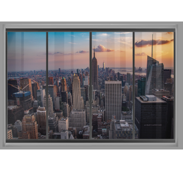 Murais de parede cidades e países Janela de nova york com vistas - TenStickers
