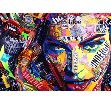 Mural de parede de arte urbana colagem de marcas culturais - TenStickers