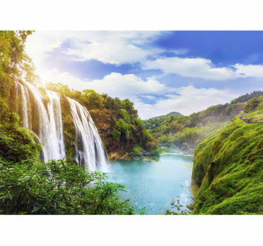 Fotomurais paisagistícos Cachoeira e montanhas - TenStickers