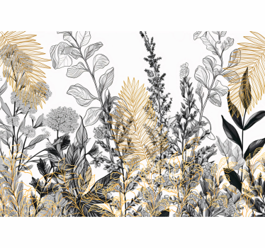 Mural de parede para a sala desenhos de plantas - TenStickers