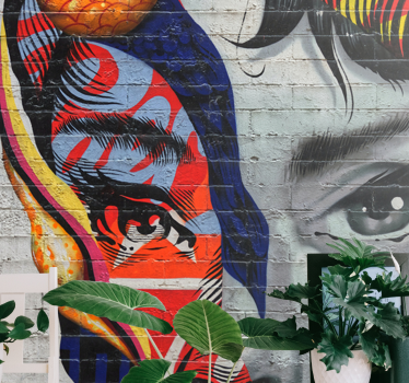 Audrey hepburn pop art pintando murais com graffiti - TenStickers