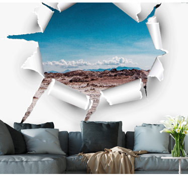 Fotomurais 3D Desenho de parede quebrada com imagem - TenStickers