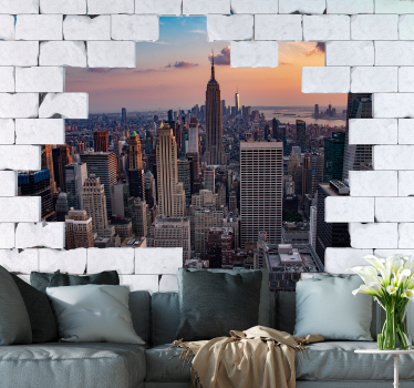 Fotomurais 3D fotomural vinílico a imitar pedra de nova york - TenStickers