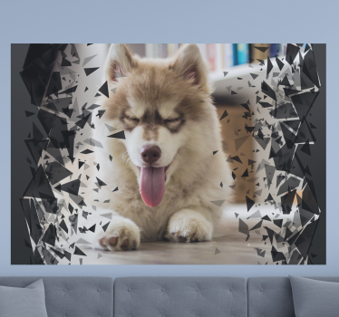 Fotomurais 3D Parede quebrada e animal personalizável - TenStickers