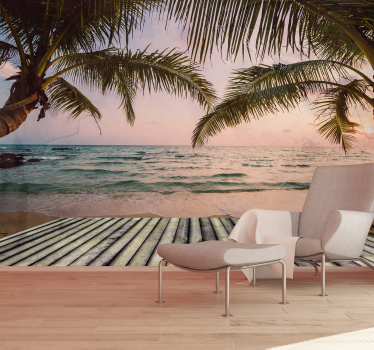 Fotomurais 3D Praia paradisíaca - TenStickers
