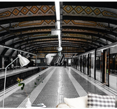 Fotomurais cidades e países arquitetura da estação de metrô - TenStickers