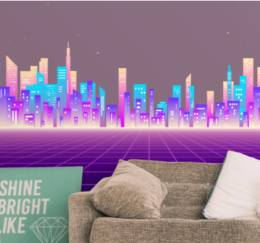 Fotomurais cidades e países paisagem urbana futurista - TenStickers