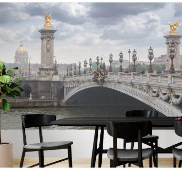 Fotomurais cidades e países vista da ponte alexandre iii - TenStickers