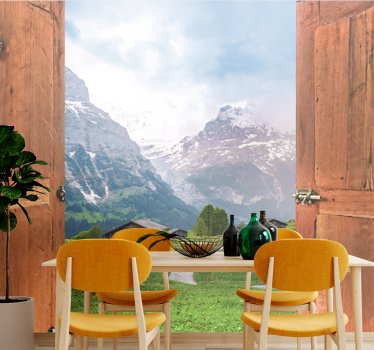 Fotomurais de paisagens abertura para montanhas - TenStickers