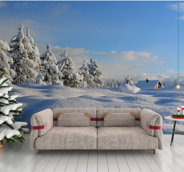 Fotomurais de paisagens cena invernosa nevada - TenStickers
