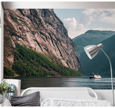 Fotomurais de paisagens cena majestosa de fiorde - TenStickers