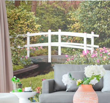 Fotomurais de paisagens ponte de jardim sereno - TenStickers