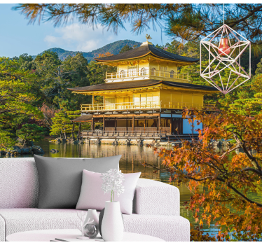 Fotomurais de paisagens reflexo do pavilhão dourado - TenStickers