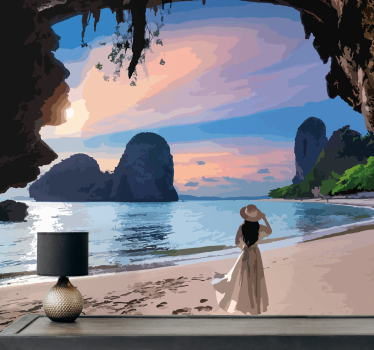 Fotomurais de paisagens refúgio na praia serena - TenStickers