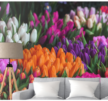 Fotomurais flores jardim de tulipas - TenStickers