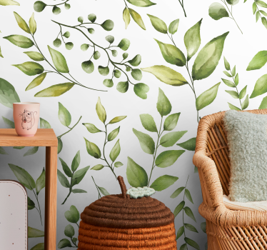 Fotomurais paisagistícos Folhas de eucalipto em aquarela - TenStickers