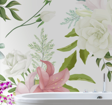Fotomurais plantas e flores Jardim realista minimalista - TenStickers