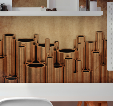 Fotomurais texturas e padrões arranjo de tubos texturizados - TenStickers