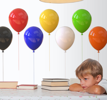 Fotomurais vinilicos modernos Balão 3d realista colorido - TenStickers