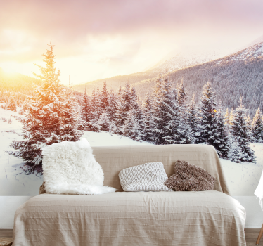 Fotomural de parede de paisagem montanhas nevadas - TenStickers