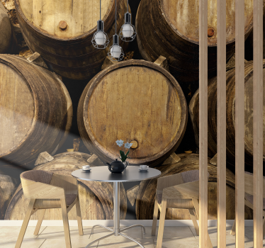 Fotomural decorativo pipa de vinho português - TenStickers